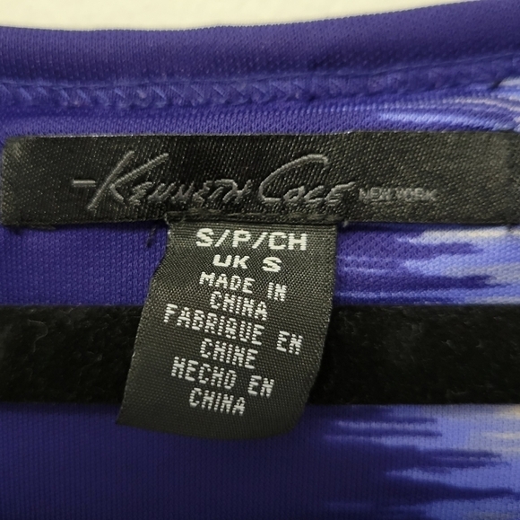 Kenneth Cole New York Striped top  blue Grey S - Picture 3 of 5